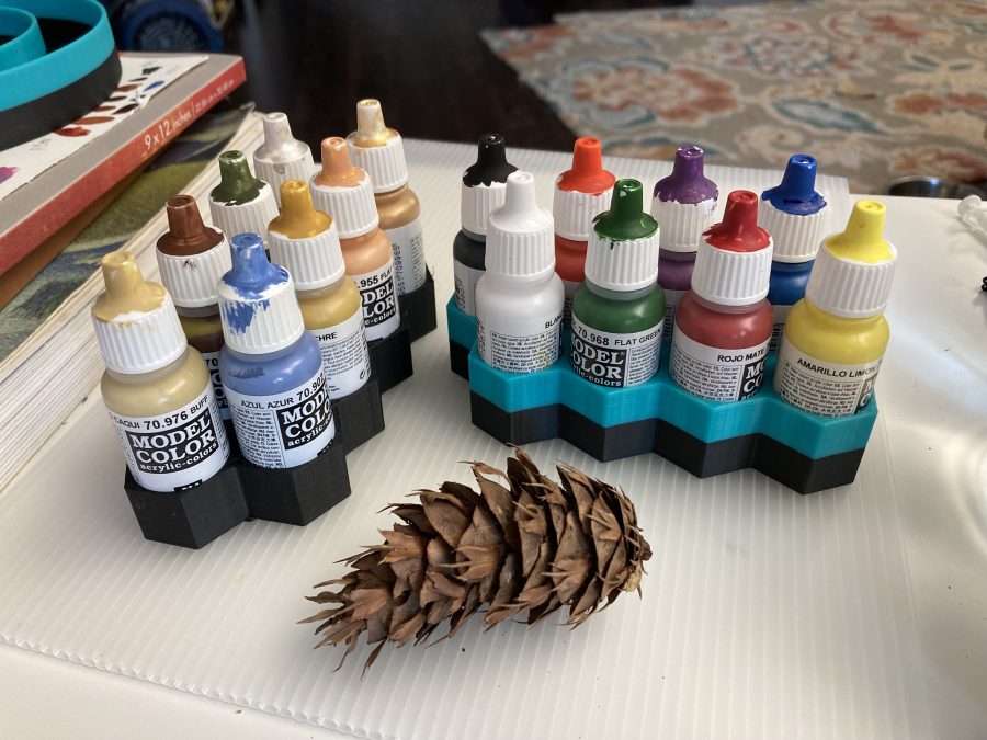 Hexagonal paint storage holder tray for Vallejo Model Color