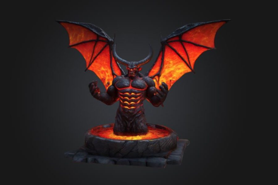 Infernal demon devil figure bust