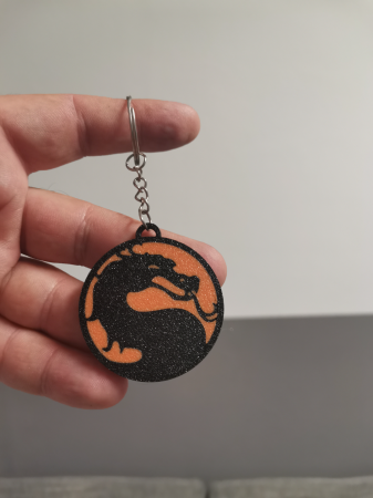 Mortal Kombat logo multicolor keychain