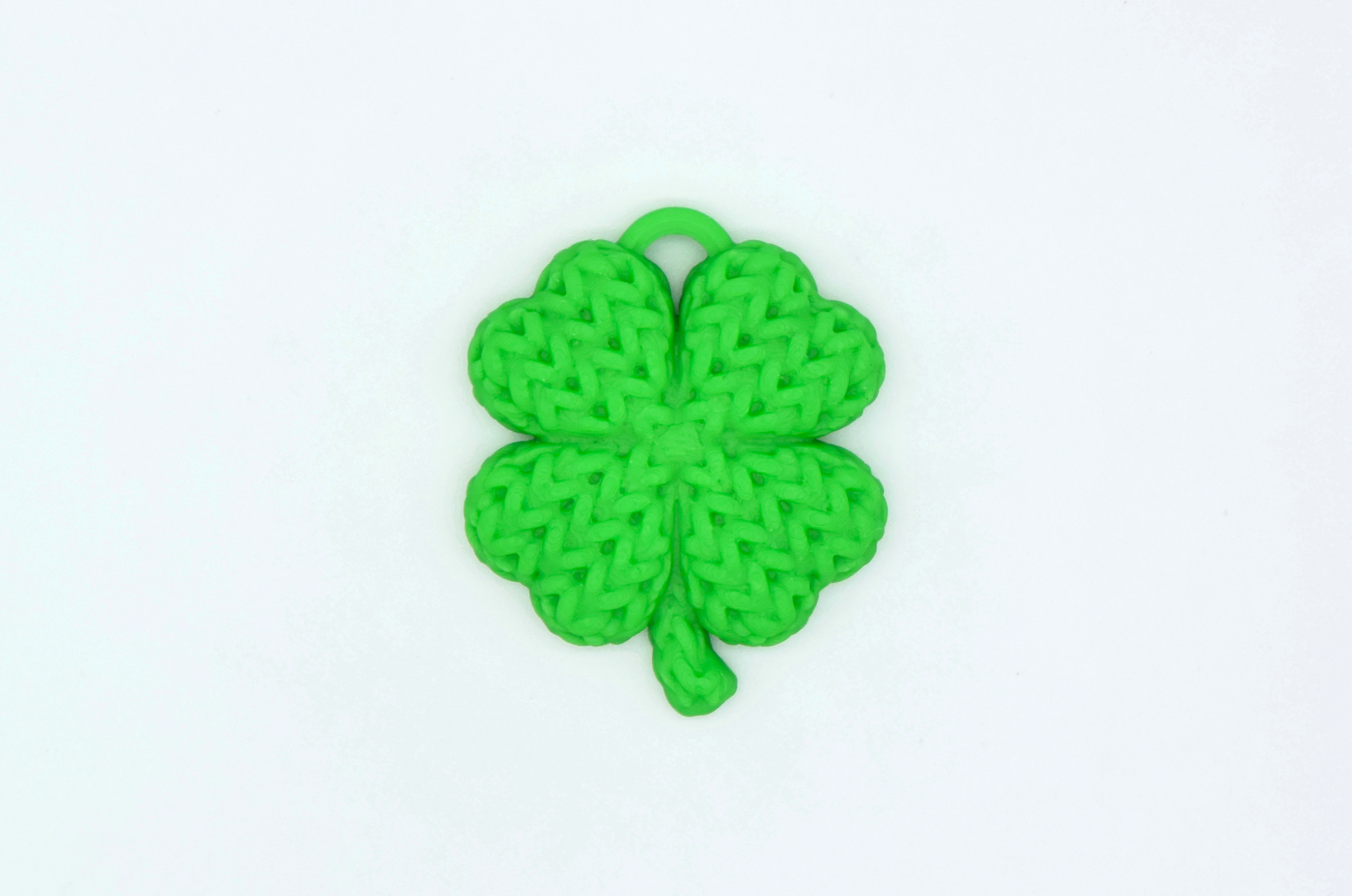 Knitted 4 Leaf Clover Shamrock Keychain