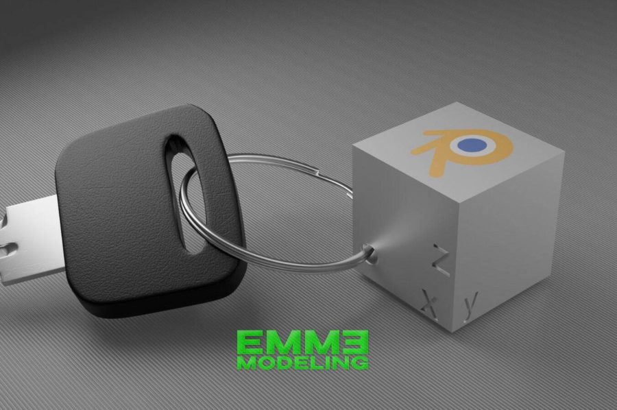 Blender Cube Keychain
