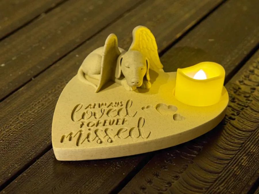 Angel Dachshund Memorial Statue - Always Loved Forever Missed