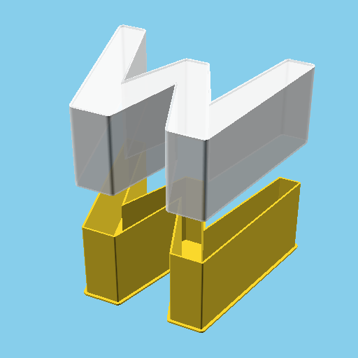 LATIN CAPITAL LETTER W, nestable box (v1)