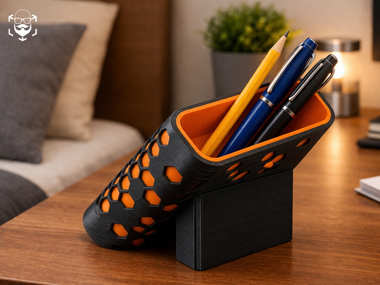 45-Degree Tilted Office Pen Holder