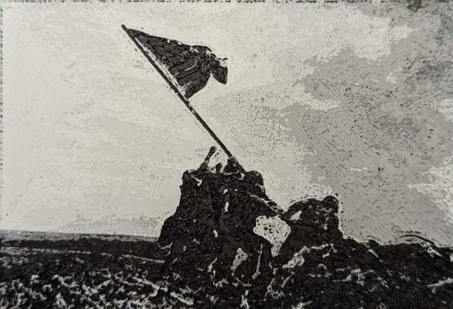 Raising the Flag on Iwo Jima - HueForge