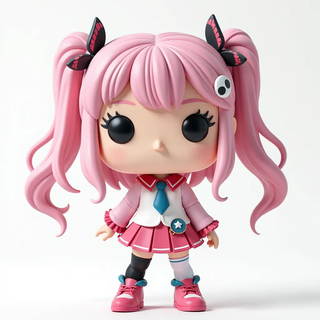 Cute Anime-Style Chibi Girl 3D Model for 3D Printing – Kawaii Collectible Figurine with Pink Hair and Pigtails – DIY Funko Pop-Inspired Desktop Toy