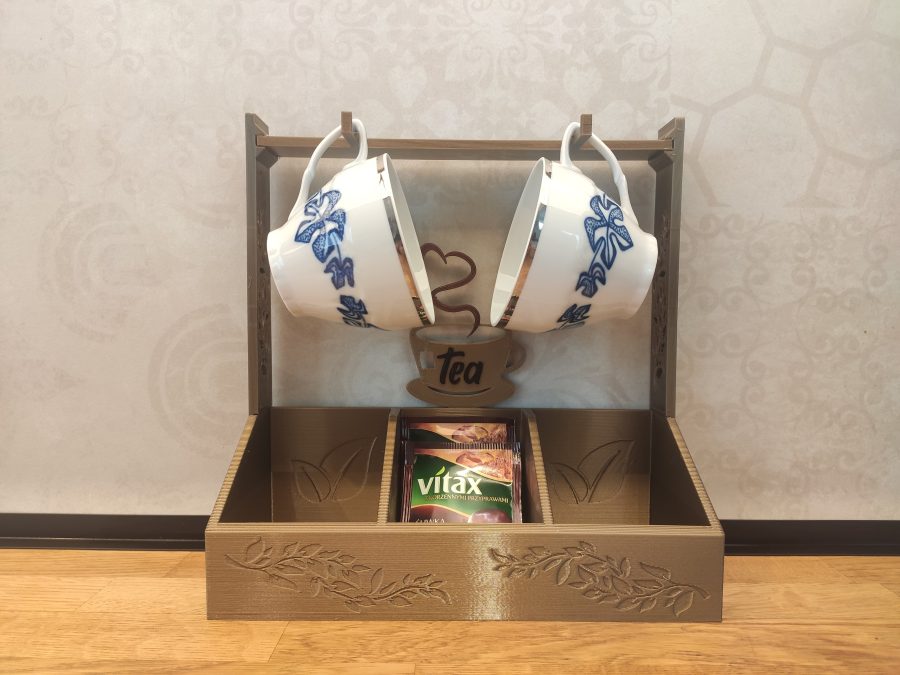 Tea bags storage and cup holder