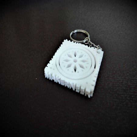 Winter Holiday Snowflake Gimbal Keychain