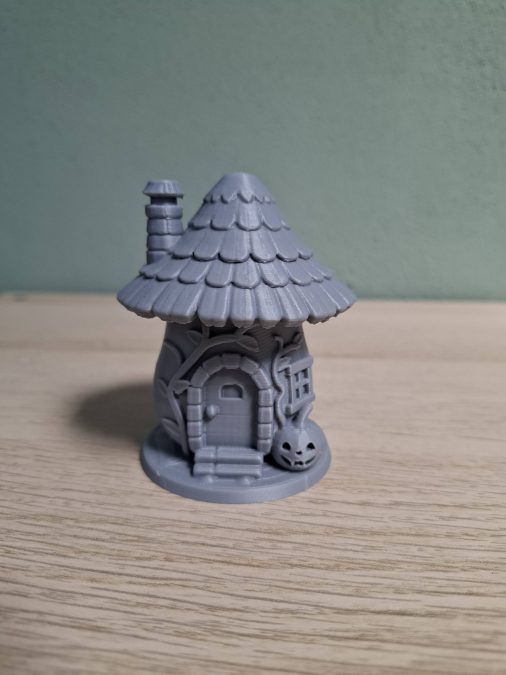 Enchanted Mushroom Cottage with Pumpkin Accent