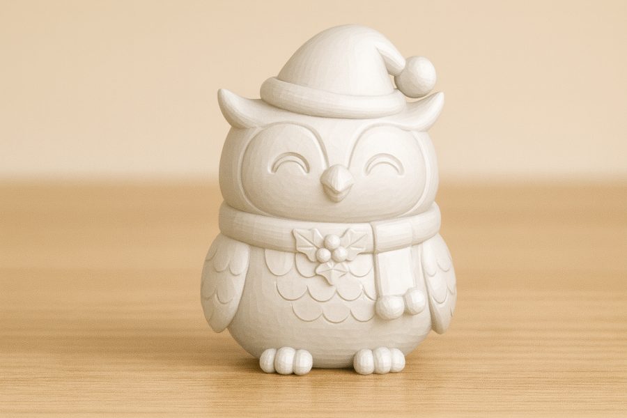 Christmas Owl – Cute Holiday 3D Figurine