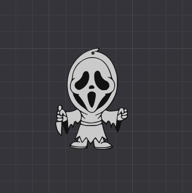 ghostface scream keyring