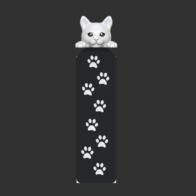 Peeking Cat Bookmark (3D)