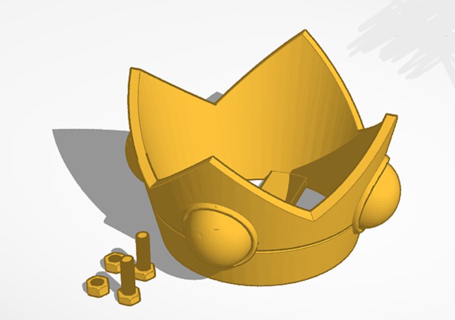 Princess Peach crown (screw into wig)