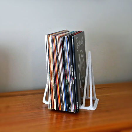 Vinyl Record Holder with 'Now Playing' Shelf