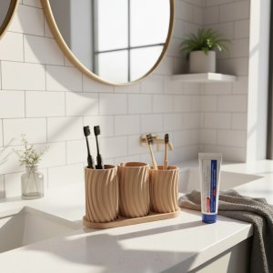 Modern Toothbrush holder set "Little Family"