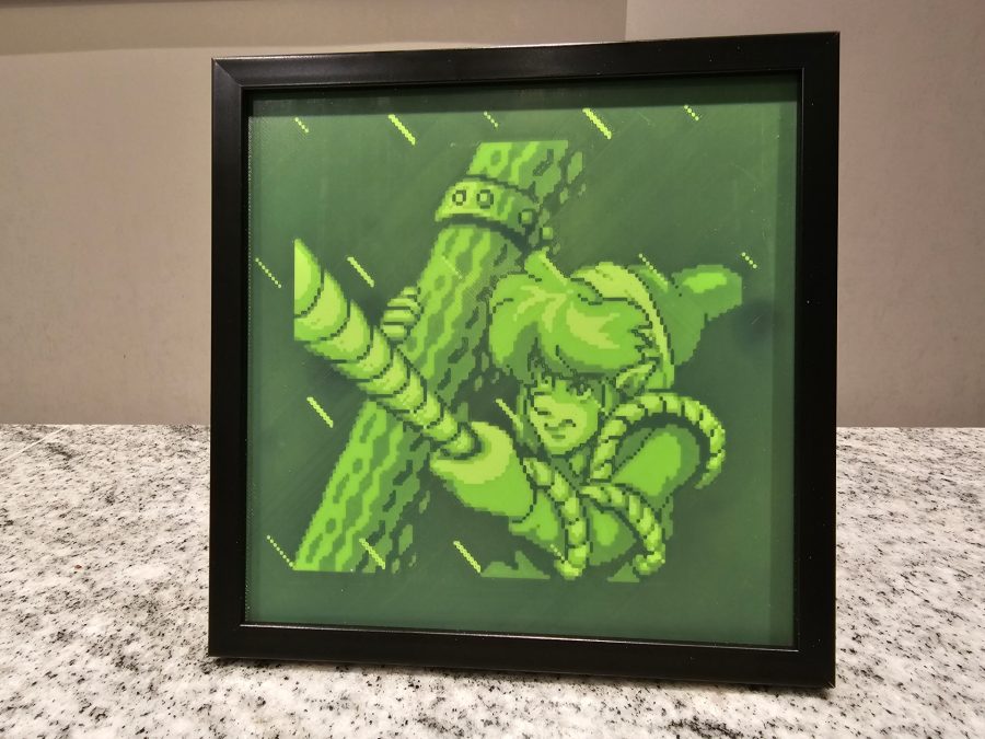 Link's Awakening Zelda (Game Boy Fat) in White, Green Apple, and Black