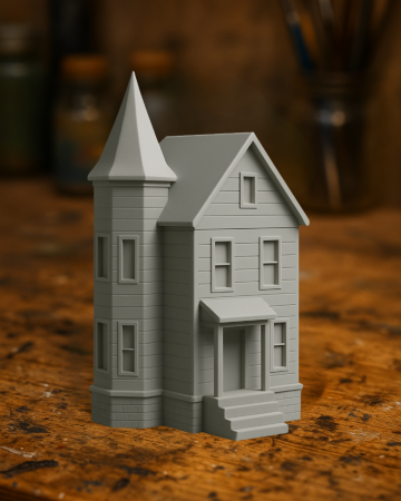 Victorian Miniature House — Classic Dollhouse Style Building