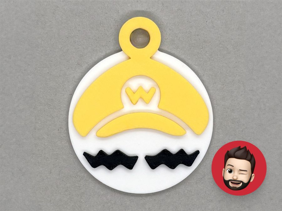 Mario Wario mustache keychain
