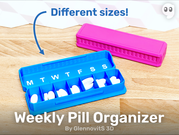 Weekly Pill Organizer (print-in-place box with snap-to-fit lid)