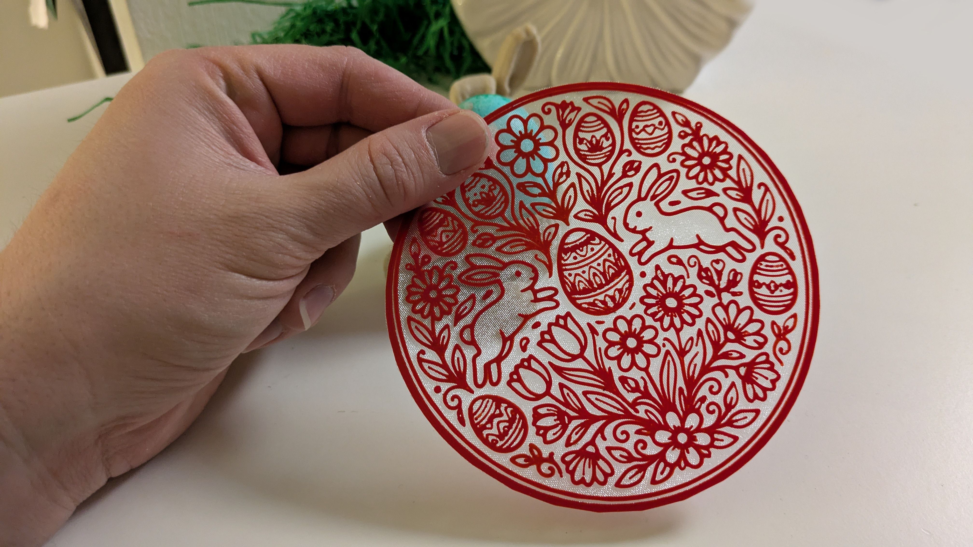 Easter decorative coaster / Oster-Tisch Dekoration printed on fabric