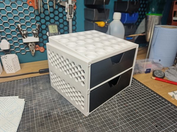 Hobby Storage for paints, tools and brushes.