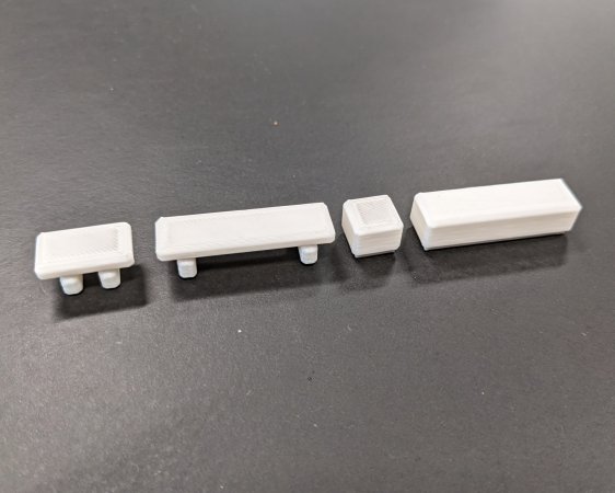 Stone Block Benches Low Poly (architectural model building assets)