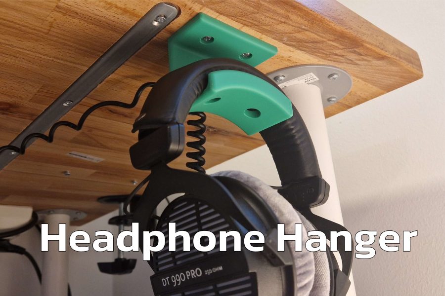 Headphone Hanger - Under Desk w/ Cable Management