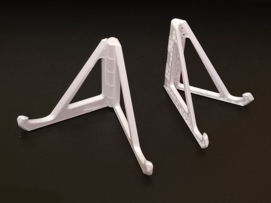 Print-in-place folding phone/tablet stand with 2 positions