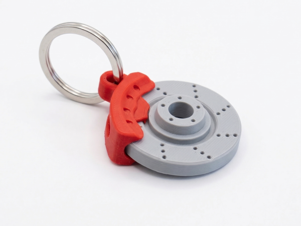 Rotating brake disc keychain