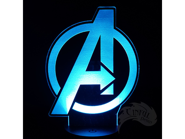 Avengers Logo LED Lamp Plate