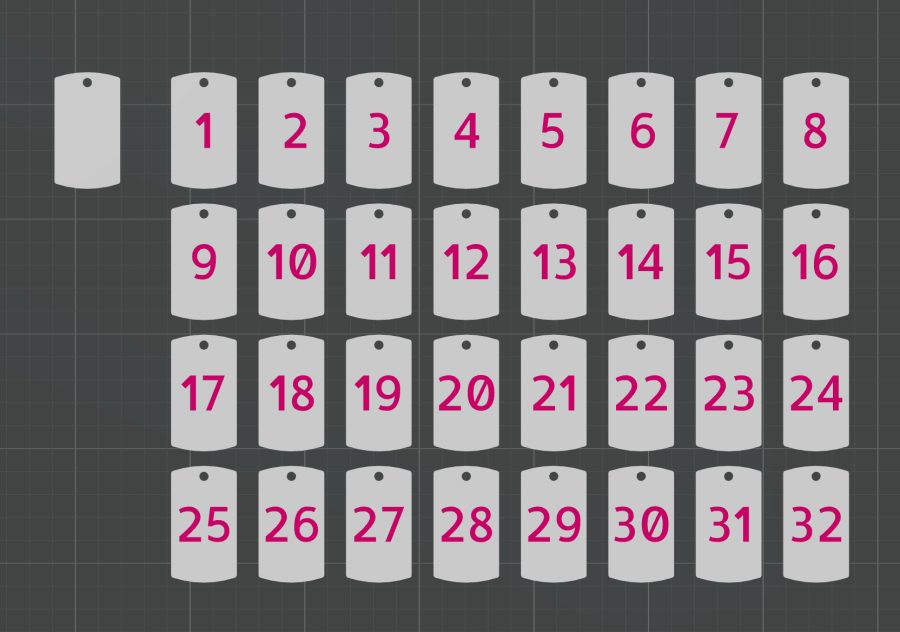 Inset Numbered Dog Tags