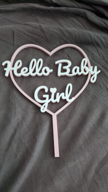 Hello Baby Girl – 3D Printed Keepsake Decoration