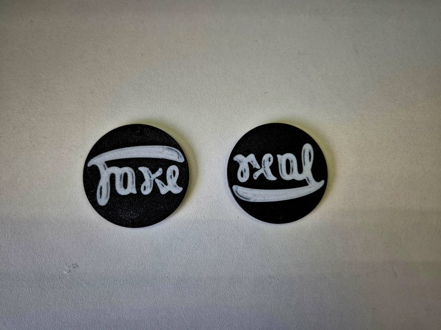Fake/Real upside down keychain