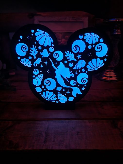 Mickey Ears Little Mermaid Light Box LED Lamp