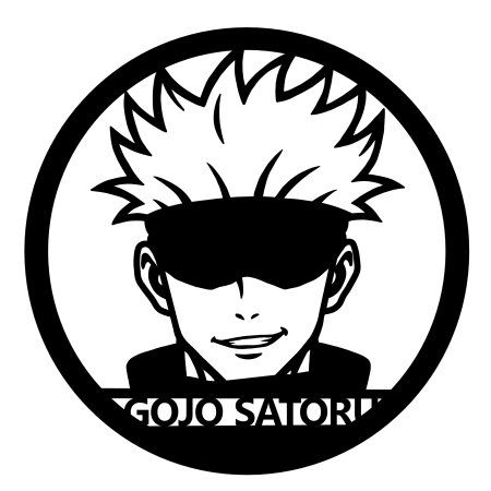 Gojo Satoru Jujutsu Kaisen - 3D Printed Wall Art Panel | Flat Vector Portrait