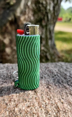 Wavy Bic Keychain Lighter Case