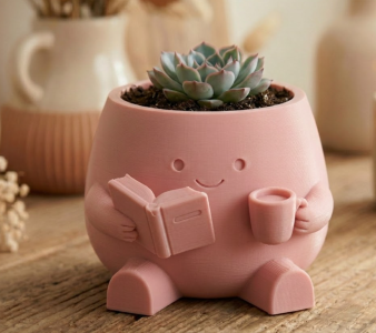 Cozy Reader Planter ♡ - Cute Book Lover Decor