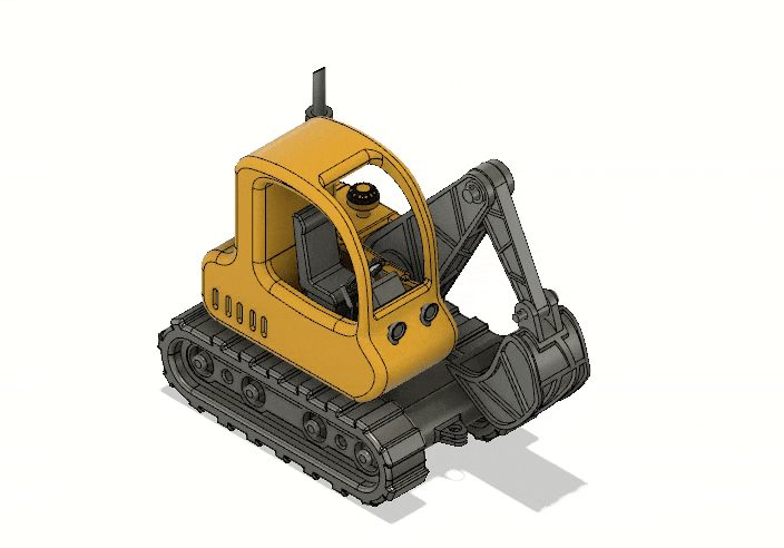 Yellow Excavator version 2 with Movements