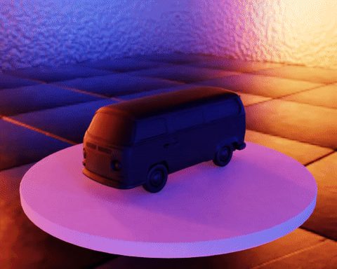 VW Kombi 1973 (Hippie Version) - Classic Camper Van Model