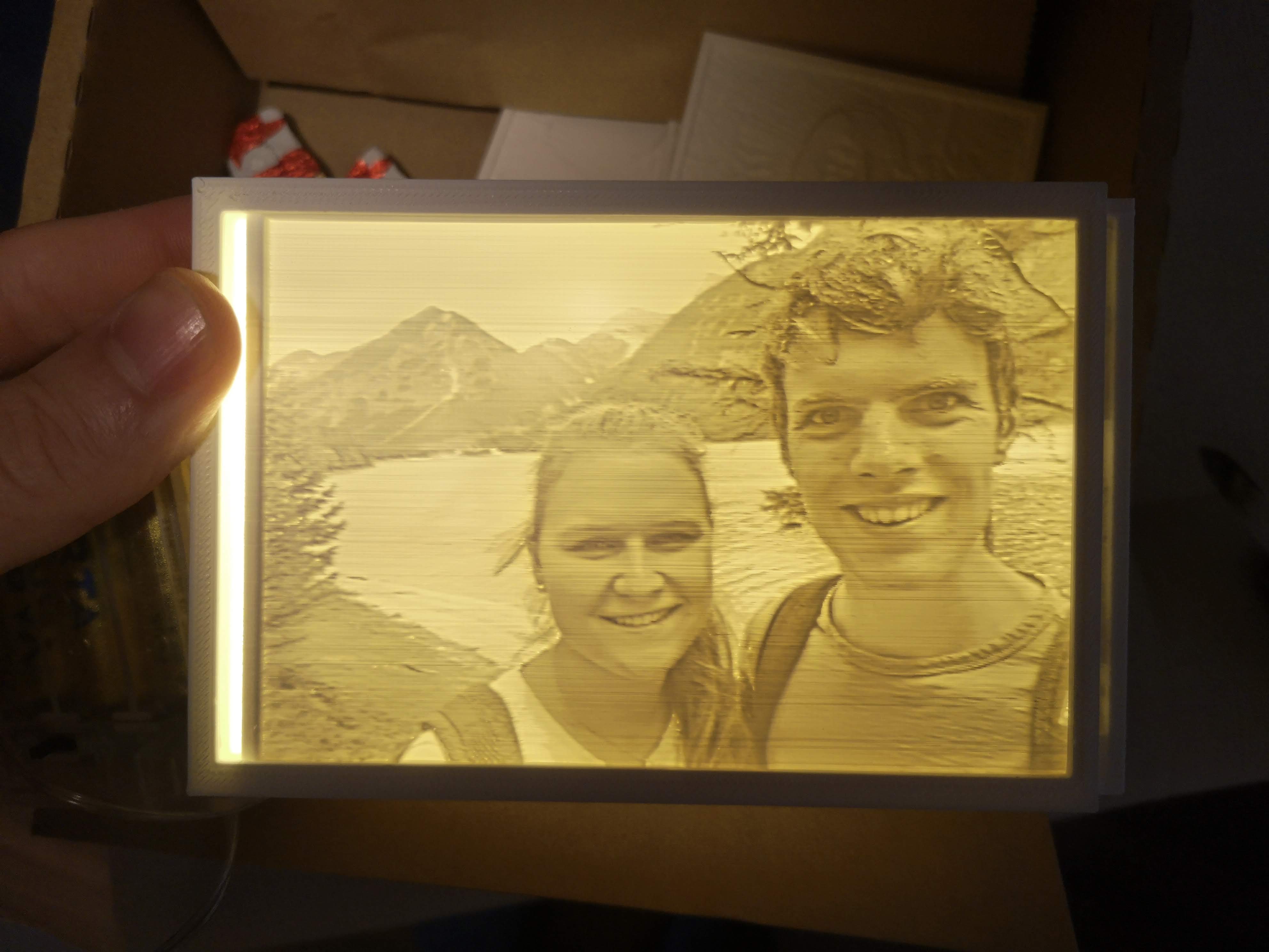 Lithophane Frame Light Box with Fairy Lights