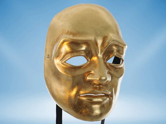 Old Man Gold Mask Carnaval Mascarade Cosplay