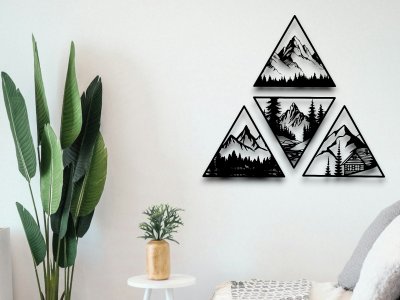 Triangular Mountain Wall Art – Minimalist Nature Wall Decor