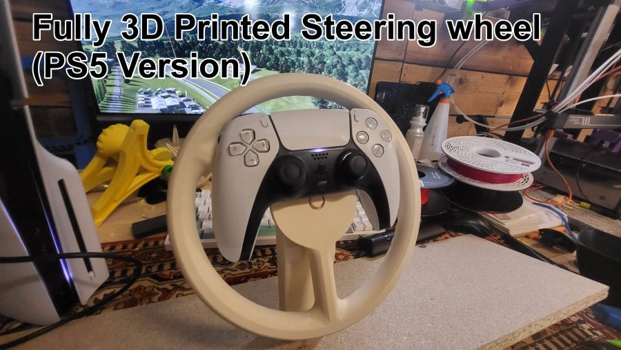 Fully 3D Printed Steering Wheel! (PS5 Version)