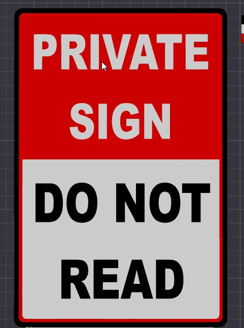 Private sign