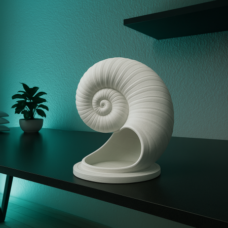 Spiral Seashell Sculpture - 3D Printed Decorative Object