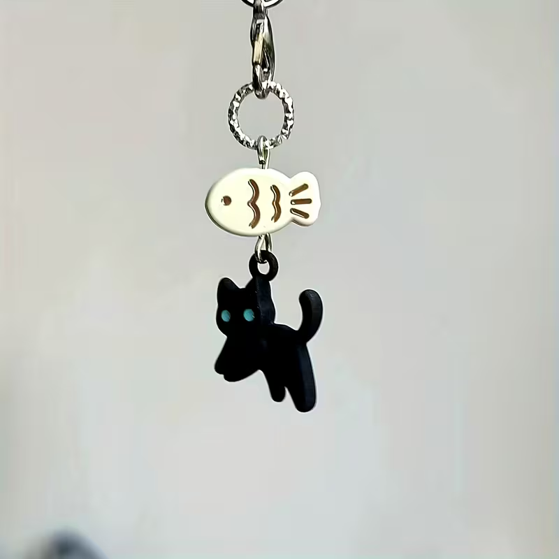 Cute Black Cat Keychain pendant
