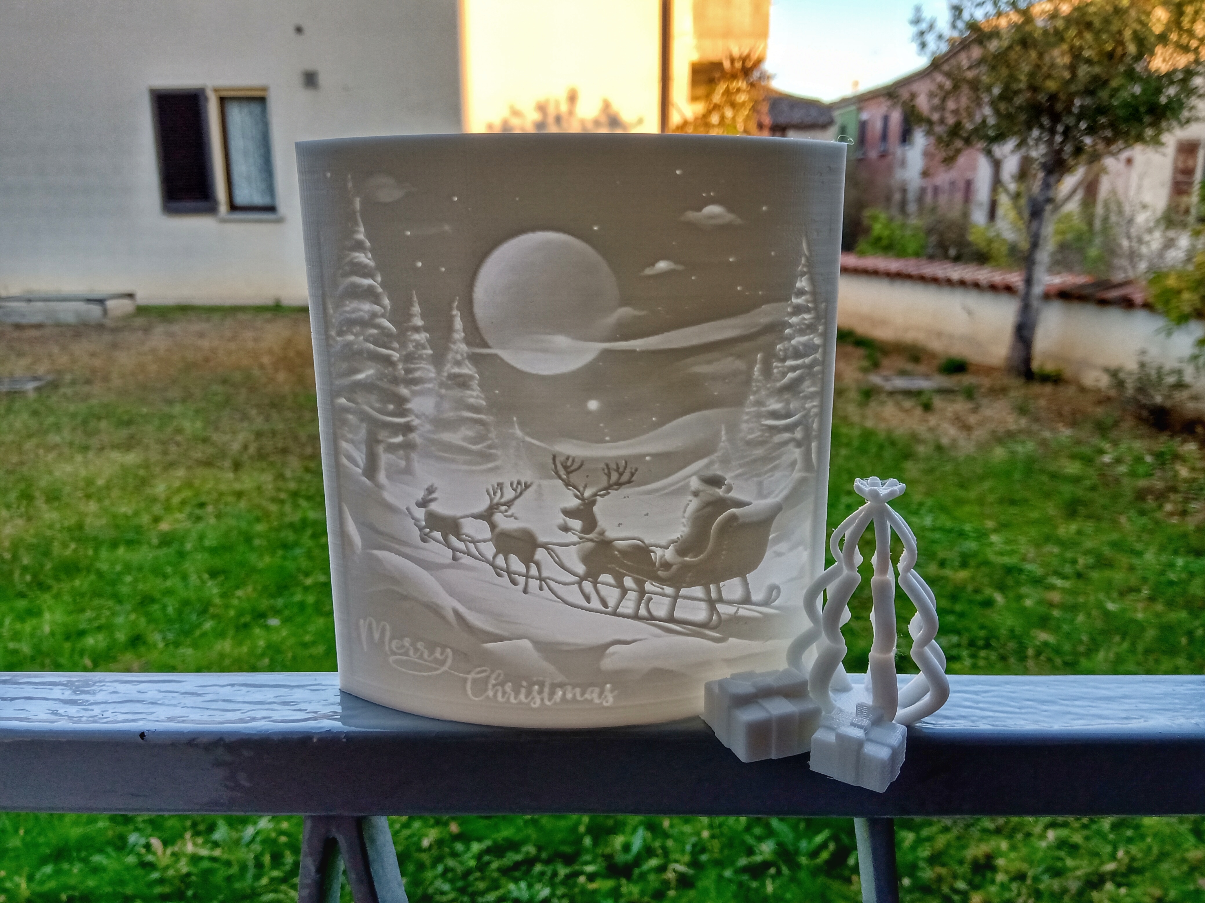 Lithophane Merry Christmas - greeting card
