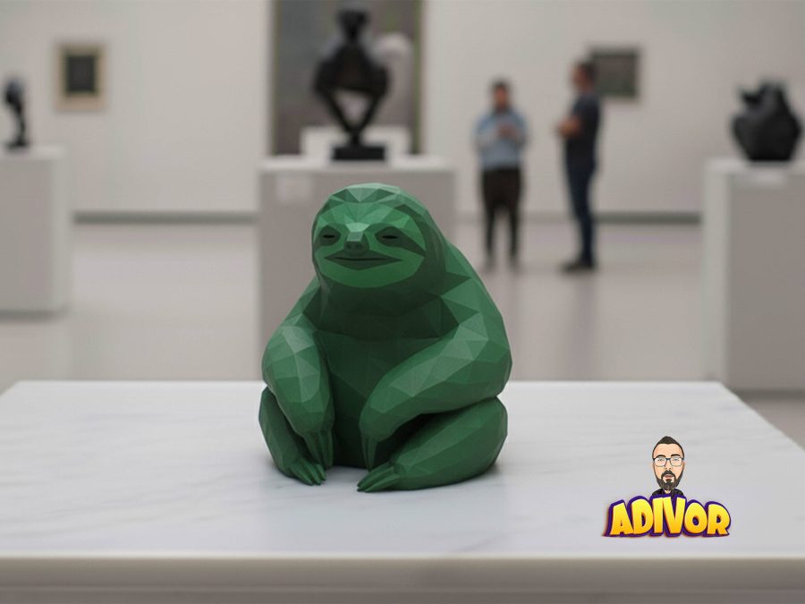 Low Poly Sloth Statue