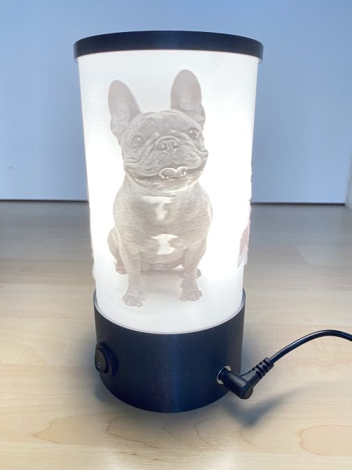 Round Lithopane Lamp Base 100mm dia