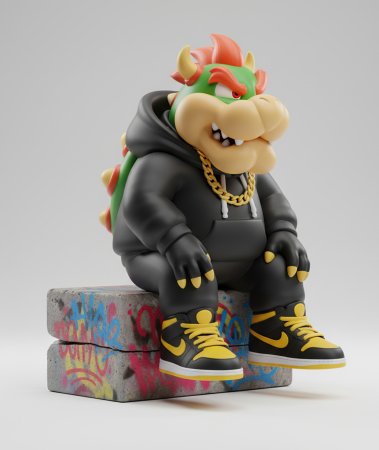 Streetwear Bowser Figure | Super Mario Urban Fan Art